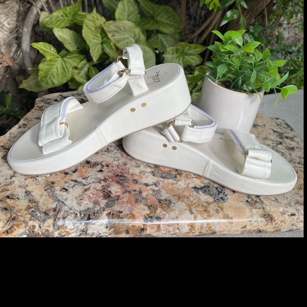 🌷- Beek white Leather wedge sandal Size 7 - Picture 9 of 16
